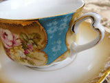 BEAUTIFUL Victorian Teacup and Saucer Pink Roses Lush Cabinet Cup and Saucer Tea Time China