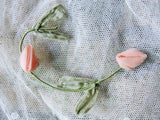 ANTIQUE French Silk Ribbon Rosettes Roses Rococo Trim Ribbonwork Garland Flowers Passementerie Trim Salesman Sample Dolls Heirloom Sewing