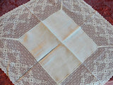 ANTIQUE French BRIDAL WEDDING Handkerchief Fine Linen Wide Gorgeous Lace Hankie Special Bridal Hanky Collectible Hankies