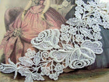 Vintage ROSES APPLIQUE Intricate Fretwork Trim Perfect For Flapper Dress Bridal Hats Boudoir Lampshades etc