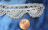 ANTIQUE Hand Made Lace Trim Whisper Fine Light Beige Great For Baby Bonnets Dolls Pillows Clothing Crafts Shelf Edging Collectible Old Lace