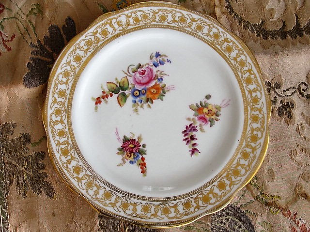 LOVELY Antique Tea Plate Hand Painted Flowers DRESDEN SPRAYS Hammersley English Bone China Replacement China, Romantic Cottage Decor