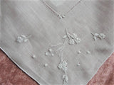 CHARMING Vintage WEDDING HANDKERCHIEF Art Deco Drawn Thread Gorgeous Bridal Hankie Stunning Raised Embroidery Work Finest Linen Hanky
