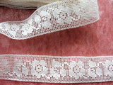 Antique BEAUTIFUL French Lace Cotton Trim Delicate Intricate Pattern Ideal For Dolls,Christening Gowns, Bridal Heirloom Sewing