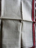 Vintage Linen French Torchons, Kitchen Tea Towel, Red Stripe Linens, French Farmhouse Cuisine Never Used Vintage Linens