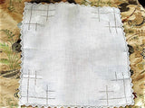 ANTIQUE Wedding Handkerchief Art Deco Drawn Thread and Applique Beautiful Bridal Hankie Stunning Madeira Linen Lace Edge Hanky