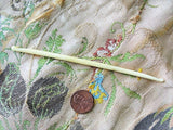 LOVELY Antique Elegant Carved Bone Double Crochet Hook, Each End has a Carved Hook ,Antique Needle Work Tool Collectible Crochet Tool