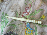 BEAUTIFUL Antique Elegant Carved Bone TINY Crochet Hook Antique Needle Work Tool Collectible Crochet Tool