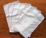 Set of 6 RETRO COCKTAIL NAPKINS 50s Mad Men Eames Era Embroidered Cocktail Napkins Mid Century Madeira Linen Drink Mats Collectible Barware