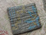 BEAUTIFUL 1920s Art Deco FRENCH Metal Beaded Small Purse Bag Lovely Micro Beads Blues Golds silver Flapper Era Collectible Antique Purses