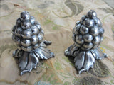 UNIQUE Vintage Silver Plated Figural Salt and Pepper Shakers Clusters of Grapes Vines Viking Plate Vintage Silver Plate Collectible Shakers