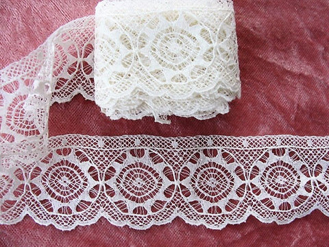 BEAUTIFUL Antique French Lace Cotton Trim,Intricate Spider Web Lace Pattern,Dolls,Christening Gowns,Bridal Heirloom Sewing,Collectible Laces