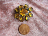 ANTIQUE Czech Glass and Metal Brooch Quality Pin Broach For Hat,Scarf, Blouse,Dress, Coat or Jacket Pin Collectible Vintage Jewelry