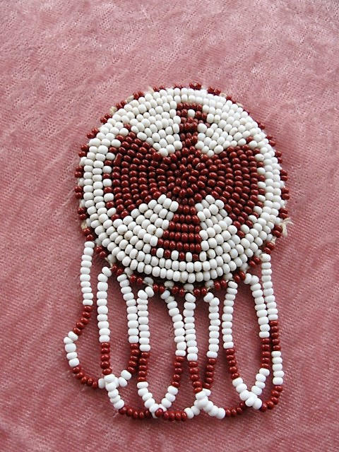 VINTAGE 1950s Native American Tribal Thunder Bird Decoration Hand Beaded Indian Artifact Decorative Collectible