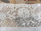 EXCEPTIONAL Vintage BRIDAL Wedding Handkerchief Irish Linen WIDE French Lace Hankie Special Bridal Hanky Something Old Collectible Hankies