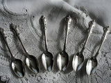 Lovely ORLEANS Silver Plate 6 Coffee SPOONS Espresso Demitasse Flatware 1847 Rogers Bros Silverware Coffee Spoons Set Collectible Silver