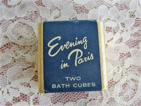 VINTAGE Evening In Paris Bath Cube, Bourjois Paris, Montreal Made In England, Two Bath Cubes Original Package, Vanity ,Boudoir ,Perfumes