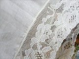 Beautiful Vintage BRIDAL WEDDING Handkerchief Irish Linen ,WIDE French Lace Hankie ,Special Bridal Hanky,Bridal Gift, Collectible Hankies