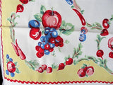 BEAUTIFUL Vintage Printed Tablecloth Colorful Fruits Vegetables Cloth Never Used Collectible Printed Tablecloths Farm House Decor