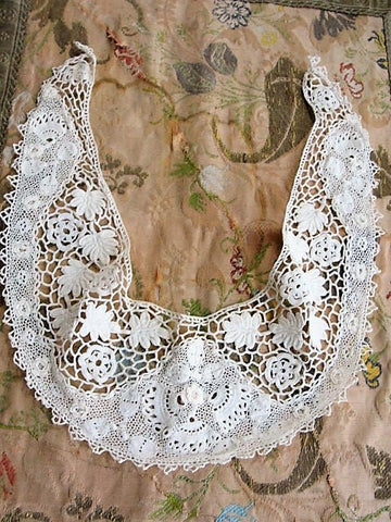 BEAUTIFUL Antique Hand Crochet IRISH Lace Collar Highly Detailed Victo – A  Vintage shop