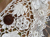 BEAUTIFUL Antique Hand Crochet IRISH Lace Collar Highly Detailed Victorian NeedleWork Irish Crochet Needle Lace Collectible Antique Lace