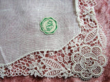 BEAUTIFUL Vintage Lace Hankie BRIDAL WEDDING Handkerchief Lace n Linen Bridal Hanky Fancy Wide  Lace Collectible Hankies