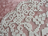 BEAUTIFUL Antique Darned Net Lace Doily Decorative Oval Lace Centerpiece,Vintage Linens and Lace,Chateau Chic,French Country,Farmhouse Decor