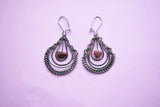 Retro Silver Earrings with Stones Boho Style Jewellery