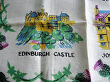 VINTAGE Linen Souvenir Tea Towel EDINBURGH Colorful Linen Wall Hanging,Farmhouse Kitchen,Irish Linen Towels,Collectible Vintage Linens