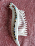 BEAUTIFUL 1950s Hair Comb Lovely AB Rhinestones on Pearl White, Evening Hair Comb, Bridal Wedding Hair Decoration,Decorative Hair Accessory