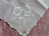 Beautiful WEDDING Hanky Exquisite Swiss Embroidery Handkerchief Bridal Hankie Stunning Roses Embroidery,for Collector or Bridal Heirloom