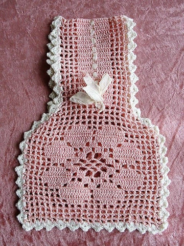 ADORABLE Antique Pink Crochet Little Girls Purse, Perfect Wedding Flower Girl Bag, Pretty Rosy Pink,Edged White,Hand Made Crochet Lace Purse