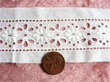 LOVELY Antique French White On White Edwardian Embroidered Trim For Dresses,Dolls, Christening Gowns, Bonnets, Bridal Weddings, Lace Trim