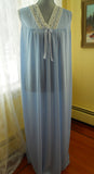 1960s Lovely Blue Vintage Nightgown Size Large Retro Lingerie