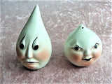 WHIMSICAL Vintage Anthropomorphic 1940s Vallona Starr Drip and Drop Salt and Pepper Shakers, California Pottery,Kitsch, Kitchen Collectibles