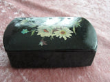 CHARMING French Antique Papier Mache Box, Keepsake Box,Victorian, Hand Painted Daisy Flowers, Small Box, Trinket Jewel Box, Antique Boxes