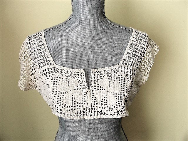 Antique Edwardian Corset Cover with Crocheted Top - Ruby Lane