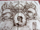 1937 CORONATION Handkerchief King Edward VI,Royalty Souvenir Hanky,English Royal Memorabilia,RARE Collectible Royalty Queen Elizabeths Father