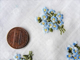 Beautiful BLUE Flowers Vintage Swiss Embroidered Hankie Handkerchief Something Blue Wedding Bridal Bridesmaids Hanky Gifts Vintage Linens