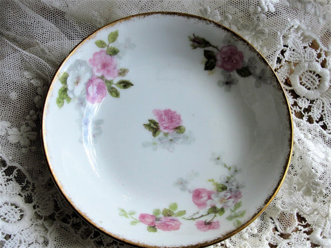 Antique LIMOGES GDA Bowl,Pink Roses,Haviland Limoges,Pin Dishes,Tea Bag Plates,Vintage Limoges Bowls,Fruit Nappy, Farmhouse,French Decor