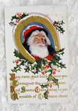 BEAUTIFUL Antique Christmas Greeting Postcard SANTA Claus, Jolly Old Saint Nick Embossed Decorative Holiday Decor Vintage Holiday Card