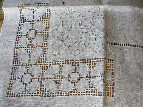 Vintage MADEIRA Hand Embroidered Hankie,Wedding Handkerchief, White Work Embroidery FLORAL Openwork Wedding Bridal Bridesmaids Special Hanky
