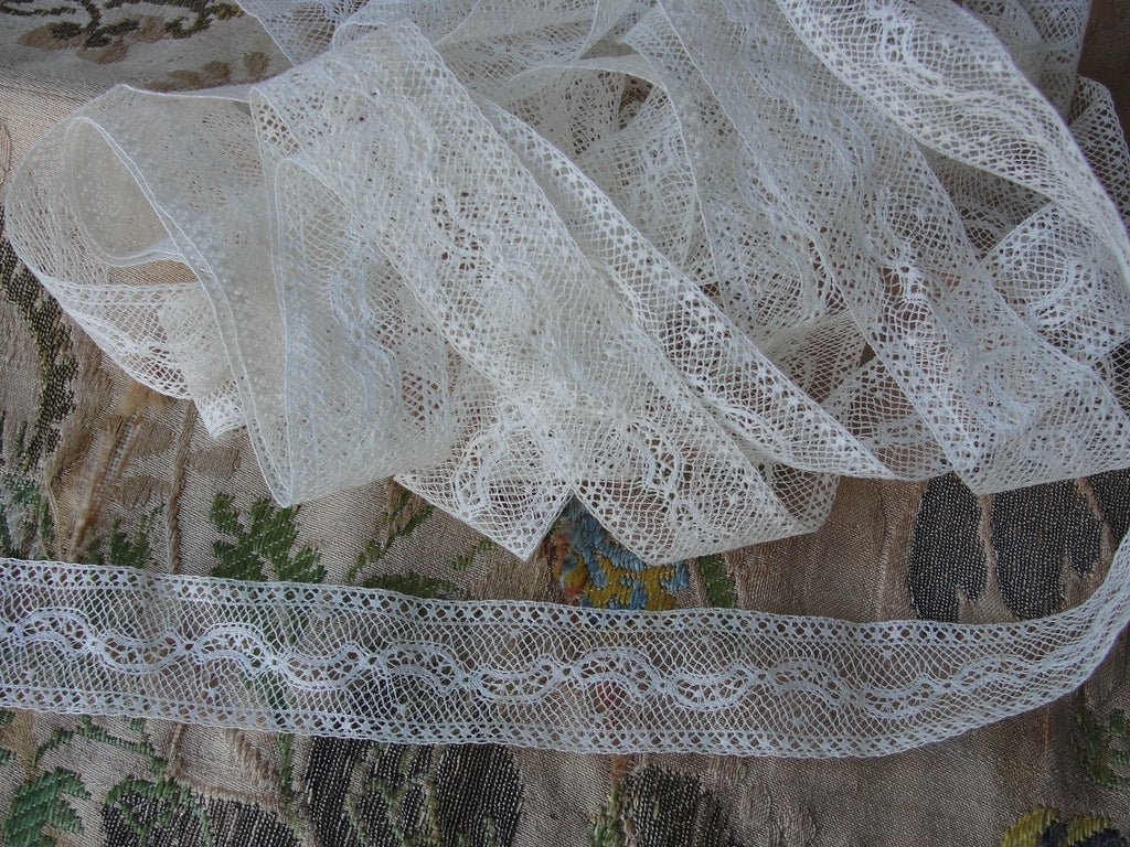 LOVELY Antique French Lace Cotton Trim Intricate Pattern For Dolls, Baby Christening Gowns,Childrens Clothing Bridal Heirloom Sewing