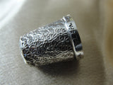 GORGEOUS Antique English Sterling Silver Tall Thimble,Ornately Engraved,Spa Thimble,Sterling Thimbles,Collectible Needlework Sewing Tools