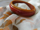 STUNNING Art Deco 2 Tone Bakelite Bracelet,Cinnamon and Toffee Bakelite Bangle,Beautiful Stepped Design,Collectible Bakelite Jewelry