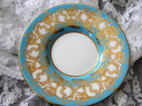 VINTAGE Aynsley English Bone China DEMITASSE Cup and Saucer,Lavish Turquoise and Gold,Cappuccino,Espresso Coffee Cup and Saucer,Collectible