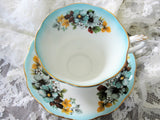 VINTAGE Royal Albert English Bone China Teacup n Saucer,Reflection Series,Pretty Flowers,Pedestal Cup and Sauce,Collectible Vintage Teacups