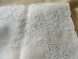 GORGEOUS Appenzell WEDDING Hanky Needle lace Inserts Handkerchief Bridal Hankie Stunning Raised Embroidery,for Collector or Bridal Heirloom