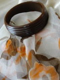 STUNNING Art Deco Deeply Carved Bakelite Bracelet,Chocolate Brown Bakelite Bangle,Beautiful Ribbed Design,Collectible Bakelite Jewelry