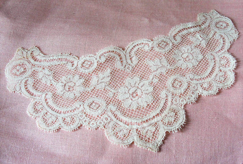 BEAUTIFUL Antique French Lace Applique,Victorian, Edwardian,Antique Valenciennes,Creamy white Lace,Netted Lace Wedding Gown,Collectible Lace